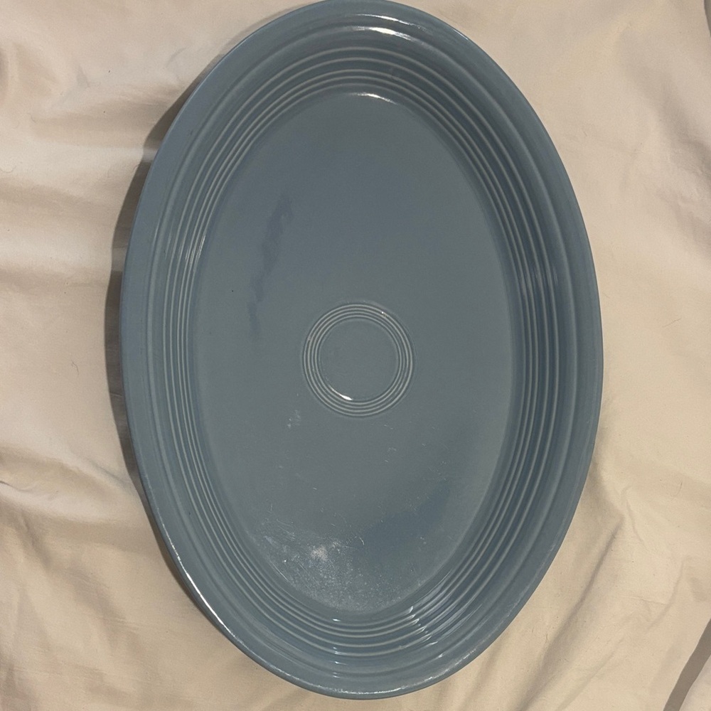Fiesta ware 13 1/2 inch oval serving platter in periwinkle